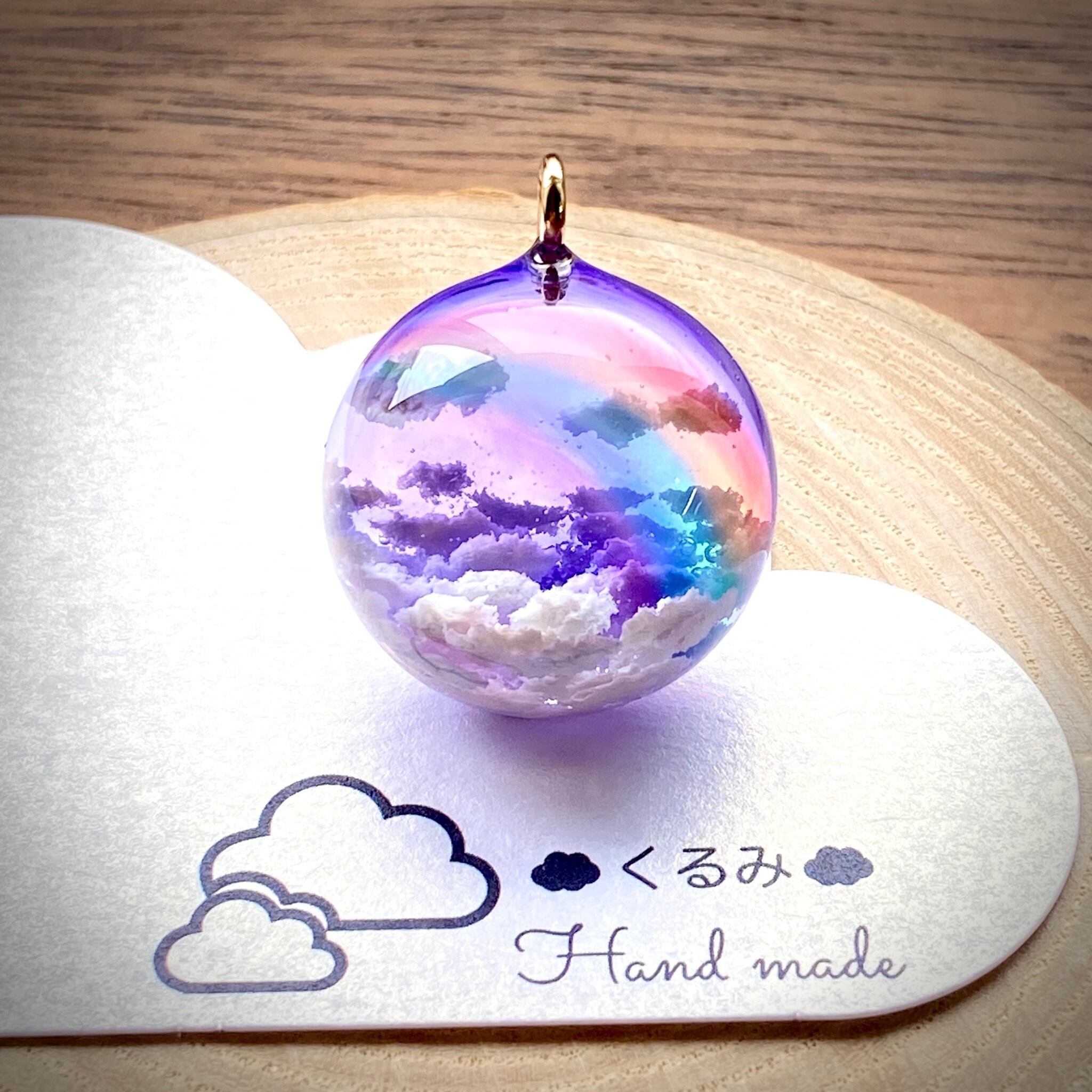 半球の雲レジン 夕暮空にかかる虹 E