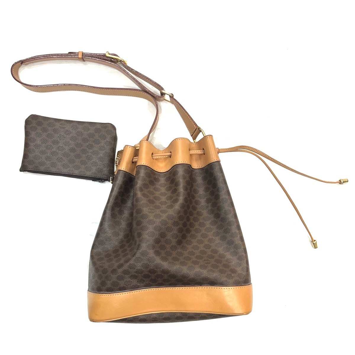 SALE【CELINE】1868 OLD CELlNE マカダム柄 ドローストリング 