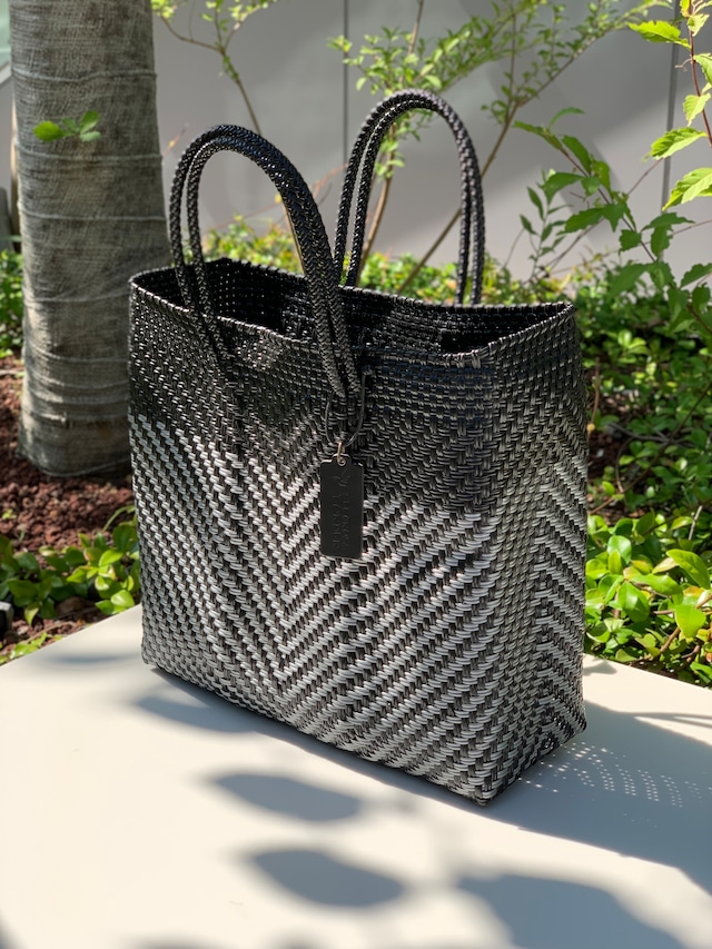 S Mercado Bag (Normal handle) Black/Silver