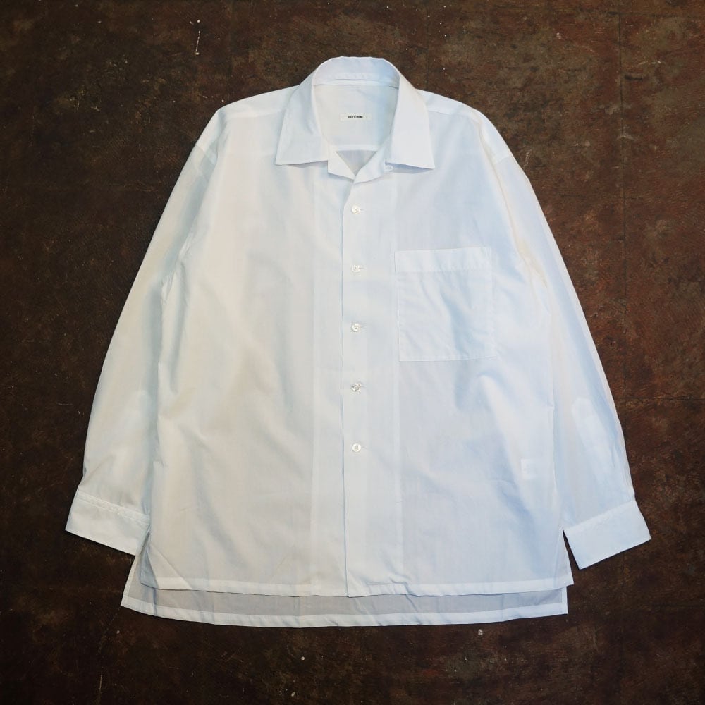 INTERIM（インテリム）HYPER BIG 200/2 SUPIMA BROAD BIG POCKET OPEN COLLAR SHIRT  WHITE ハイパービッグスーピマブロードビッグポケットオープンカラーシャツ