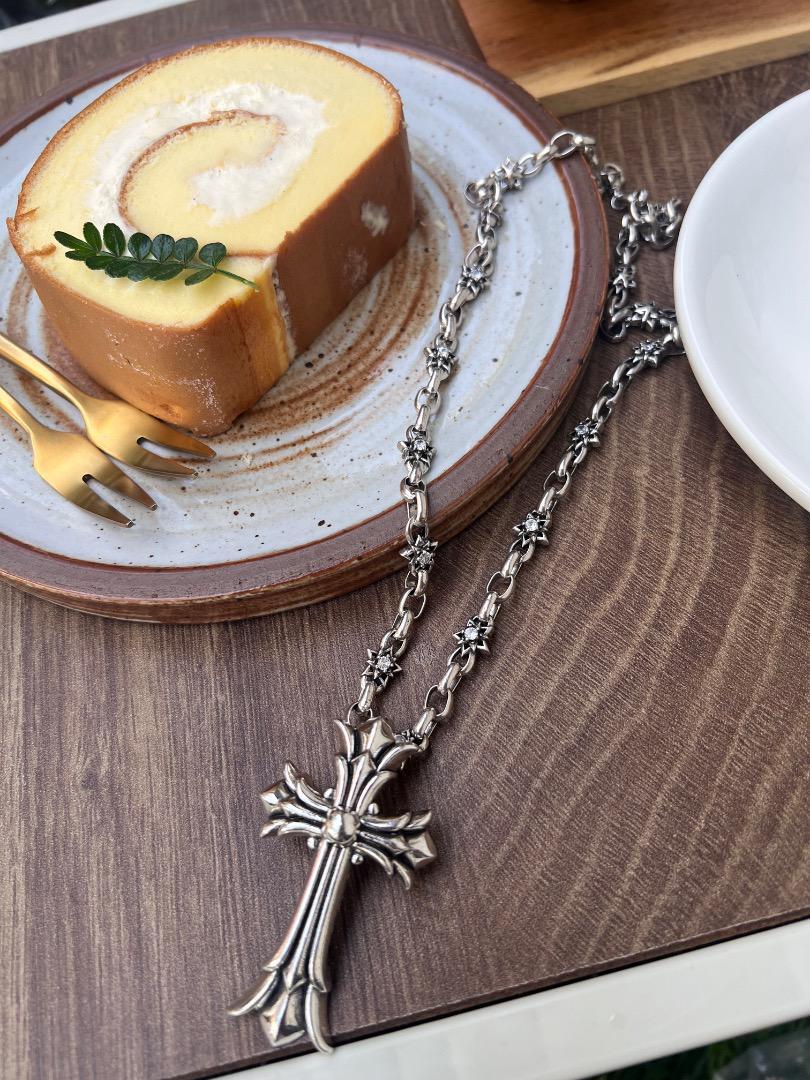 ☆YD シルバーネックレス 新型大型クロスネックレス 刻印有り シルバー