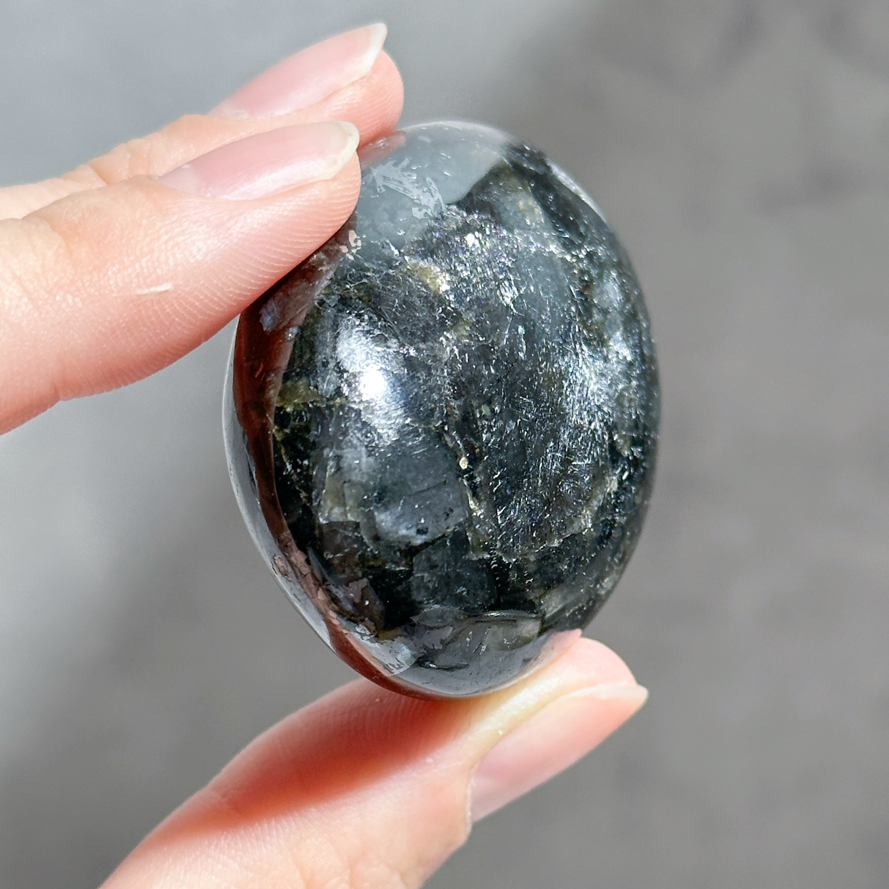 ラルビカイト パームストーン02◇ Larvikite palm stone ◇天然石