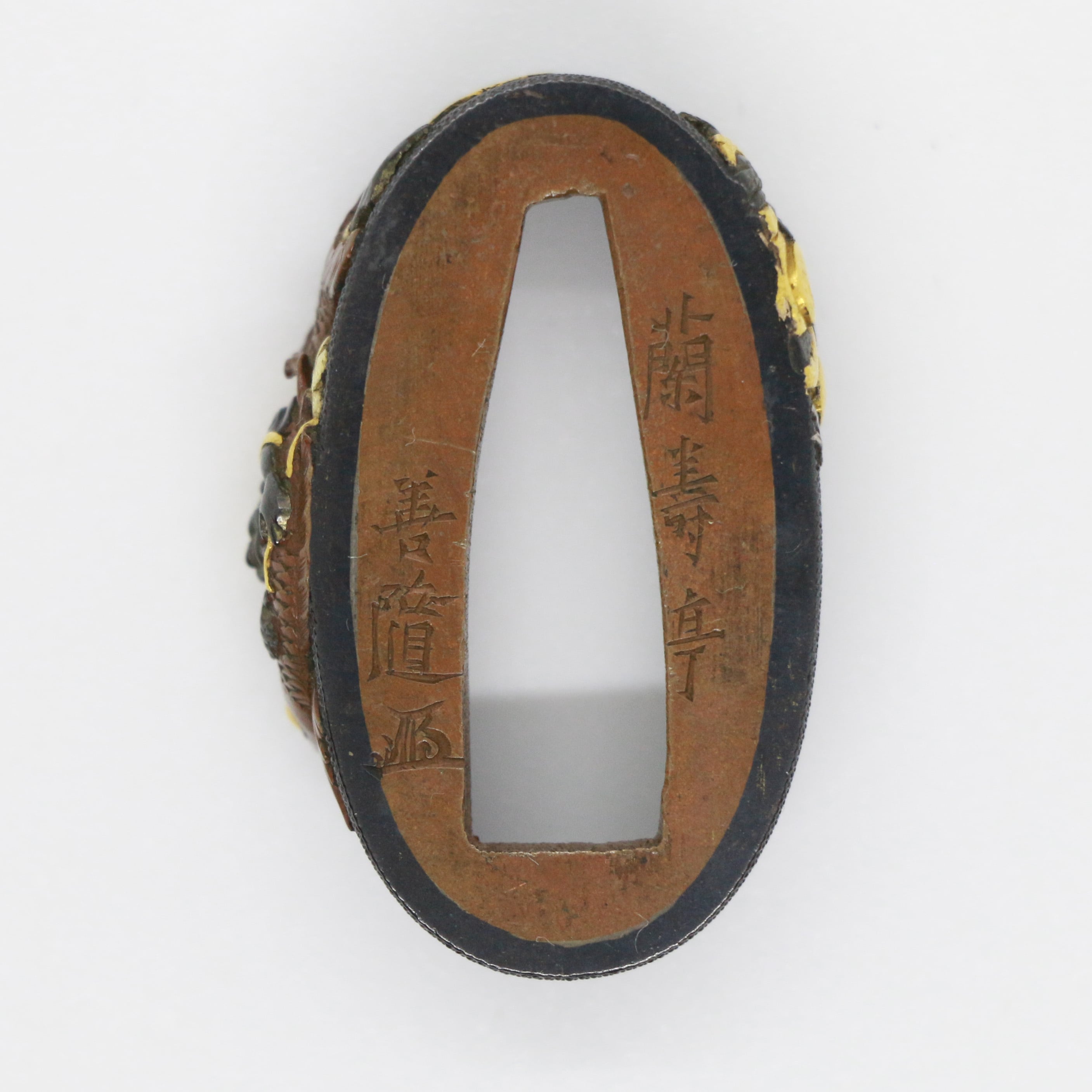 江戸期赤銅金象嵌武者縁頭　空想歴史家 江戸期赤銅金象嵌武者縁頭 空想歴史家様専用 武具