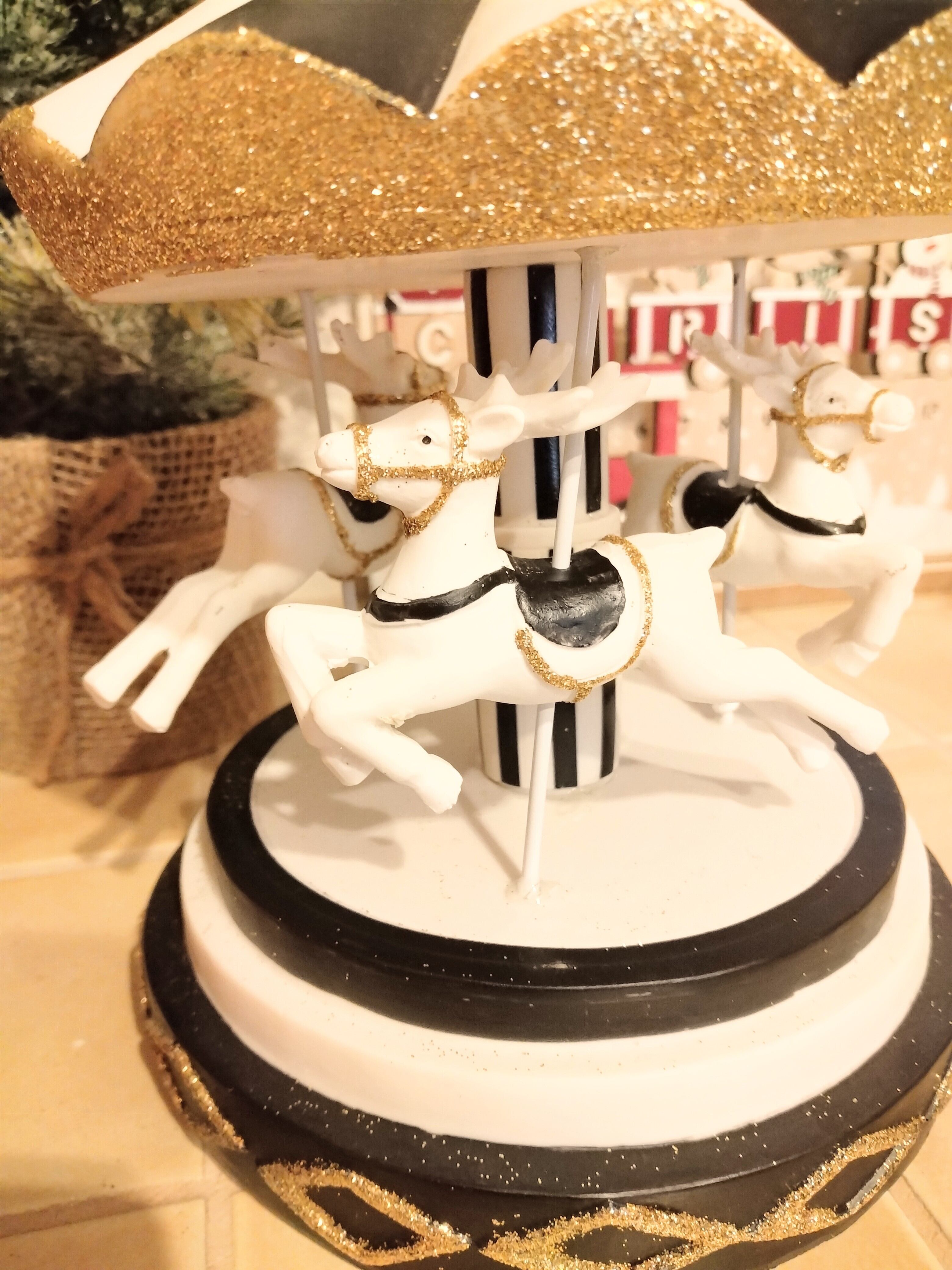トナカイのメリーゴーランド】 クリスマス/オーナメント/インテリア