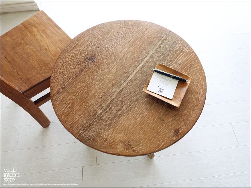 チーク無垢材 ヴィンテージサイドテーブルAnqbo06 机 アンティーク