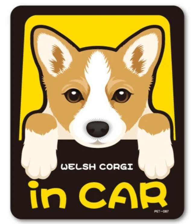 ペットステッカー in CAR　ヨークシャーテリア・コーギー