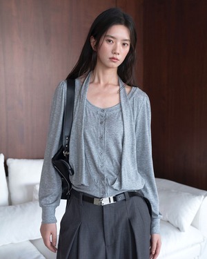 Layered Draped Button Tops