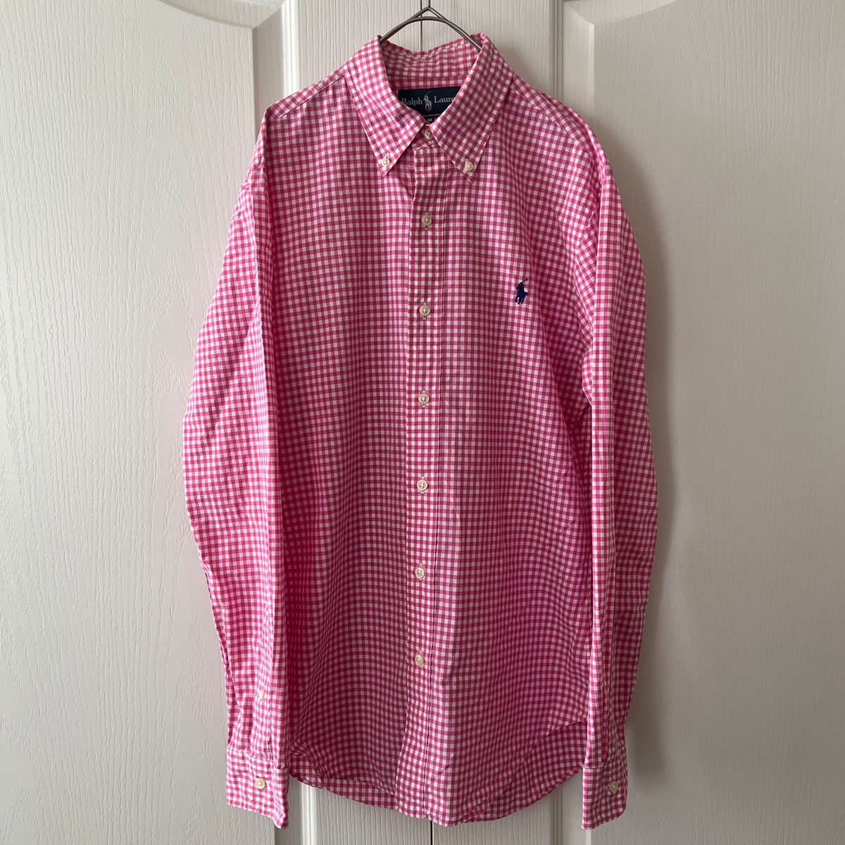 Ralph Lauren ラルフローレン ギンガムチェック 長袖シャツ ピンク S 