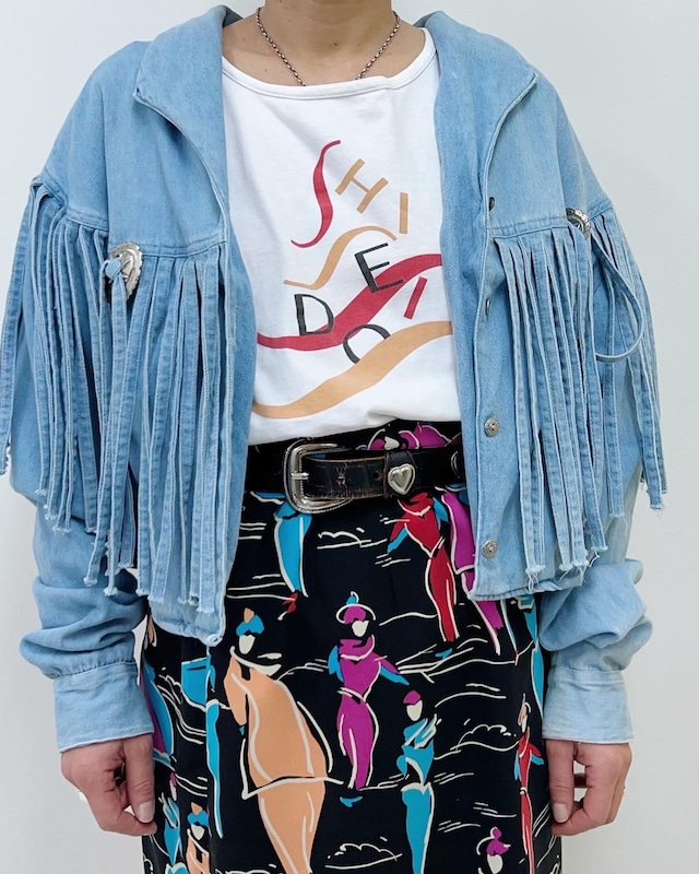 90s finge design denim jacket