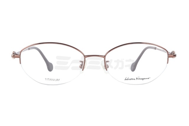 Salvatore Ferragamo メガネ SF2537A 210 ハーフリム オーバル ナイロール ブロー 眼鏡 オシャレ ブランド フェラガモ 鯖江 日本製 正規品-2枚目
