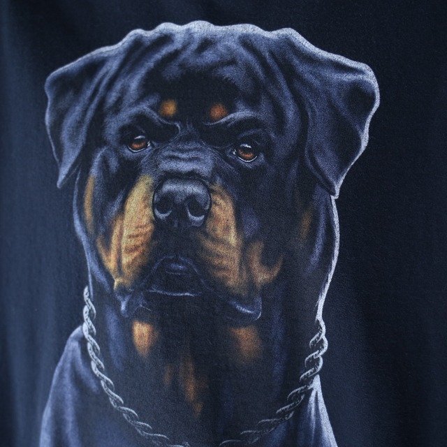 "犬" rottweiler good printed over silhouette h/s tee