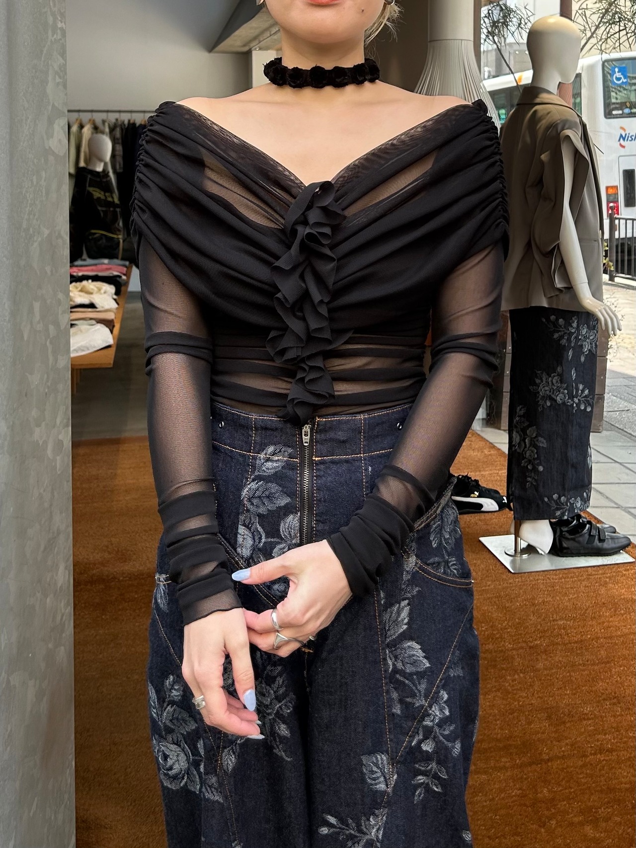 【25SS】FETICO フェティコ / TULLE FRILLED BODYSUIT / ボディスーツ - 3