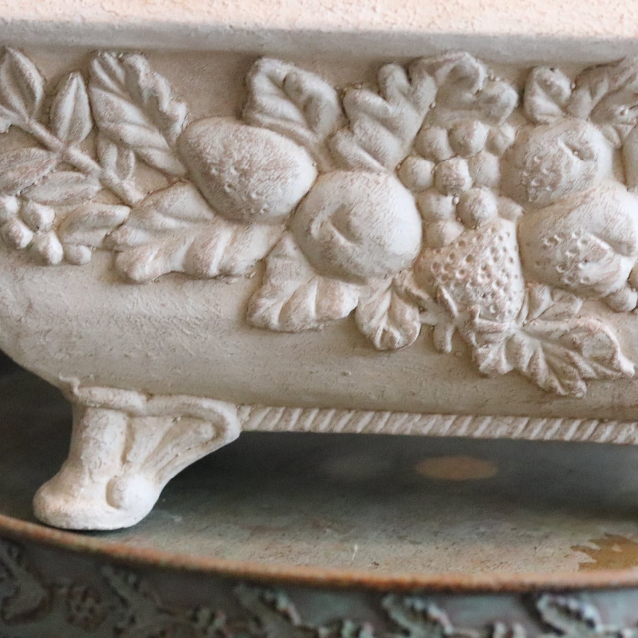 植木鉢 デコラティブモチーフプランター 陶器 アンティーク調 シャビー