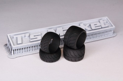 8.5mm用 タイヤ TOYO PROXES R888R タイプ ワイドセット 3D プリント 1/64 黒レジン 未塗装