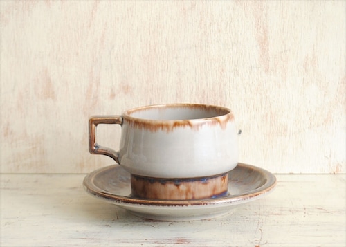 訳あり デンマーク製 クイストゴー MEXICO ティーカップ&ソーサー B&G Bing & Grondahl J.H.Quistgaard 北欧ヴィンテージ アンティーク_211210 it1314