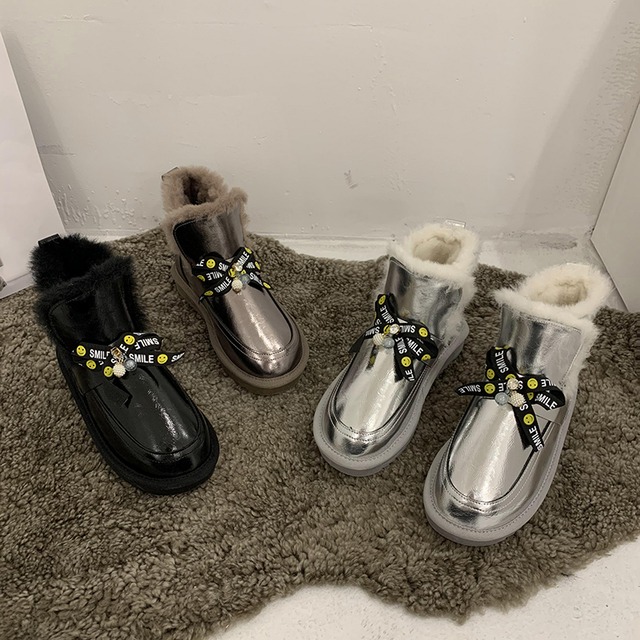 ショートブーツレディースウィンターリボンスリーブレッド 靴 シューズ 冬物 フェイクシューズ6320035666