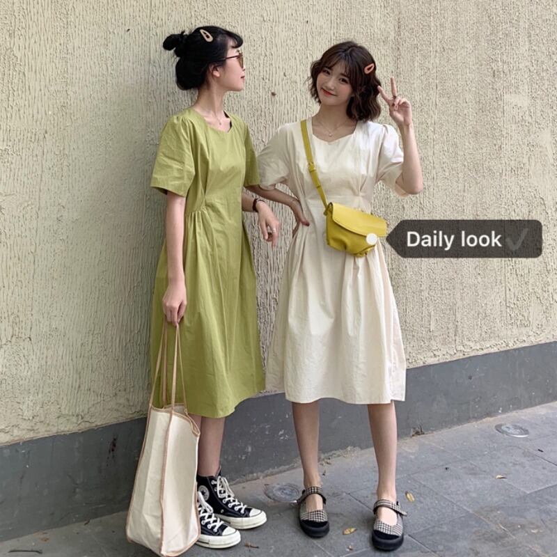 気質ドレス女神ファン2020新夏ドレスウエストウエスト細いAラインミドル丈スカート半袖初恋スカート 1号婦人65186184894