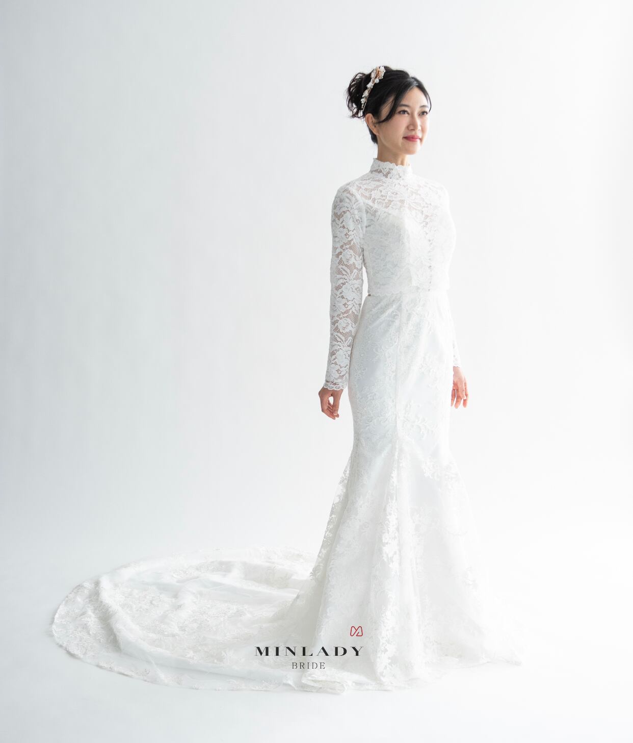 長袖 ハイネック 総レース ボレロ | MINLADY BRIDE