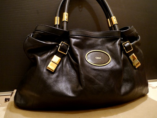 レア★Chloeクロエ ヴィクトリア レザー トート ハンド バッグ黒