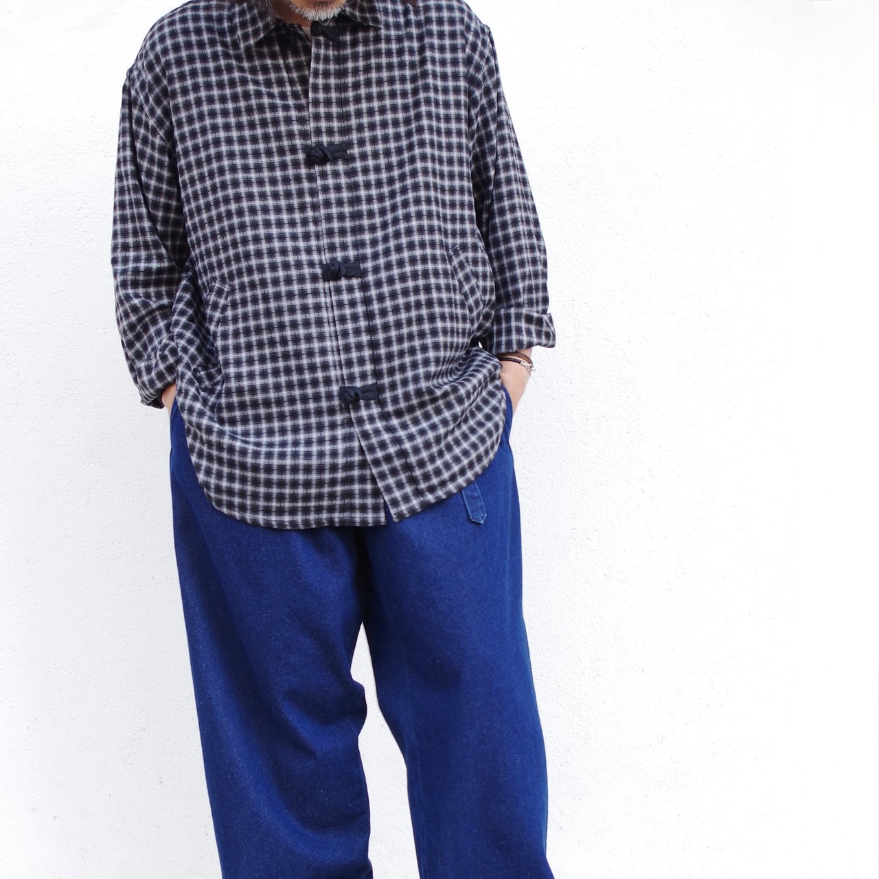 kelen   CHINA BUTTON CHECK SHIRT "BRETON"