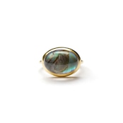 S925 OVAL DOUBLET STONE RING GOLD -AVALON SHELL-