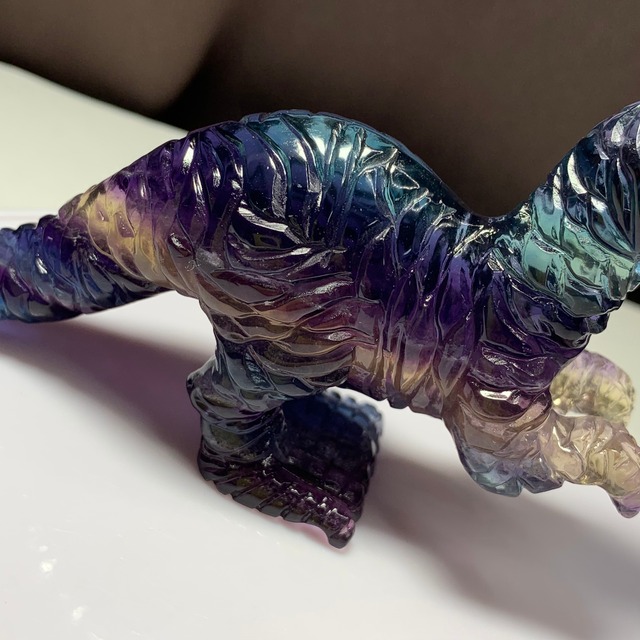 セール☆極上☆超透明！ティラノサウルスフローライト置物