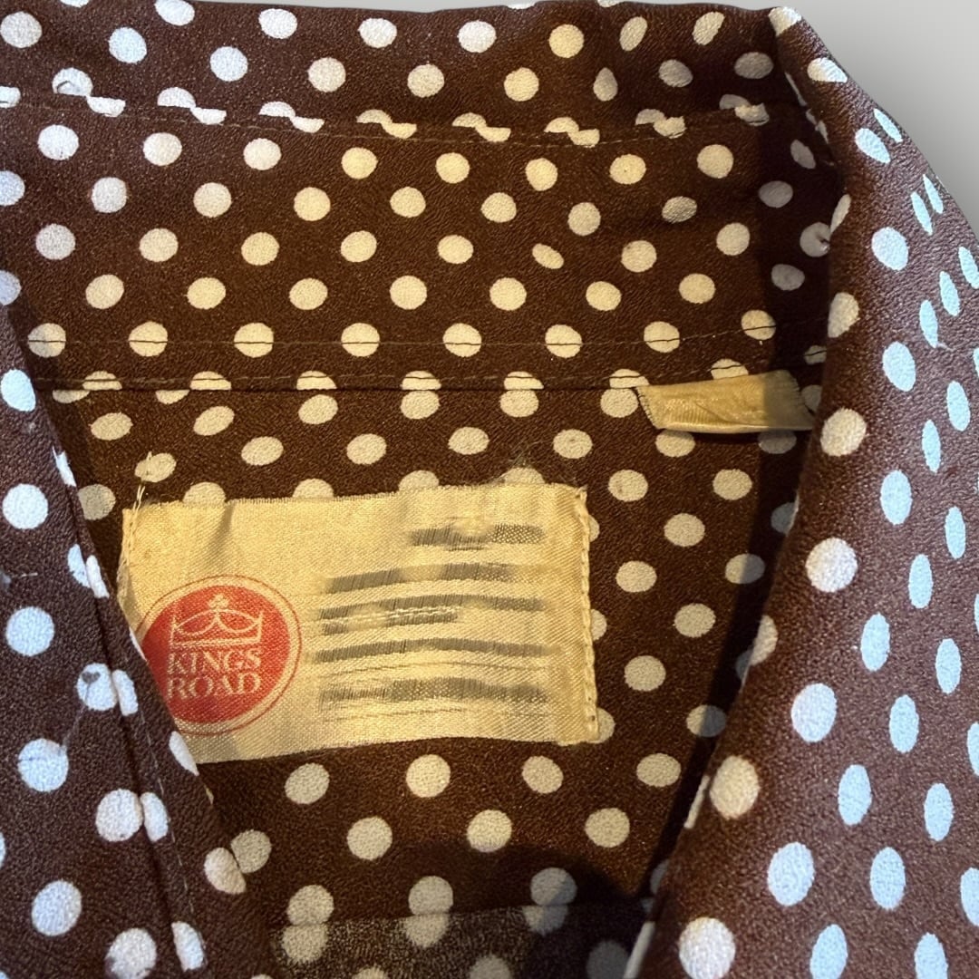 Sears ドットシャツ ヴィンテージ 70's 古着 水玉 ブラウン | used