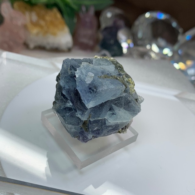 2.透明度あり☆ブルーフローライト原石クラスター