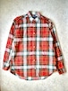 90s Ralph Lauren タータンチェック 長袖ボタンダウン フランネルシャツ L レッド×グリーン インド製 ラルフローレン