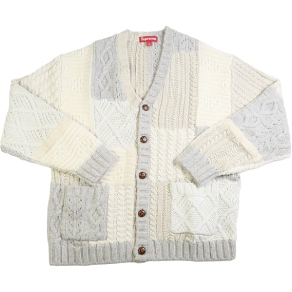 Supreme Patchwork Cable Knit Cardigan