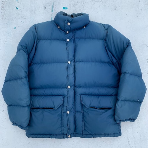 70's THE NORTH FACE ノースフェイス ダウンジャケット 茶タグ ネイビー ブルー フェード USA Mサイズ位 希少 ヴィンテージ