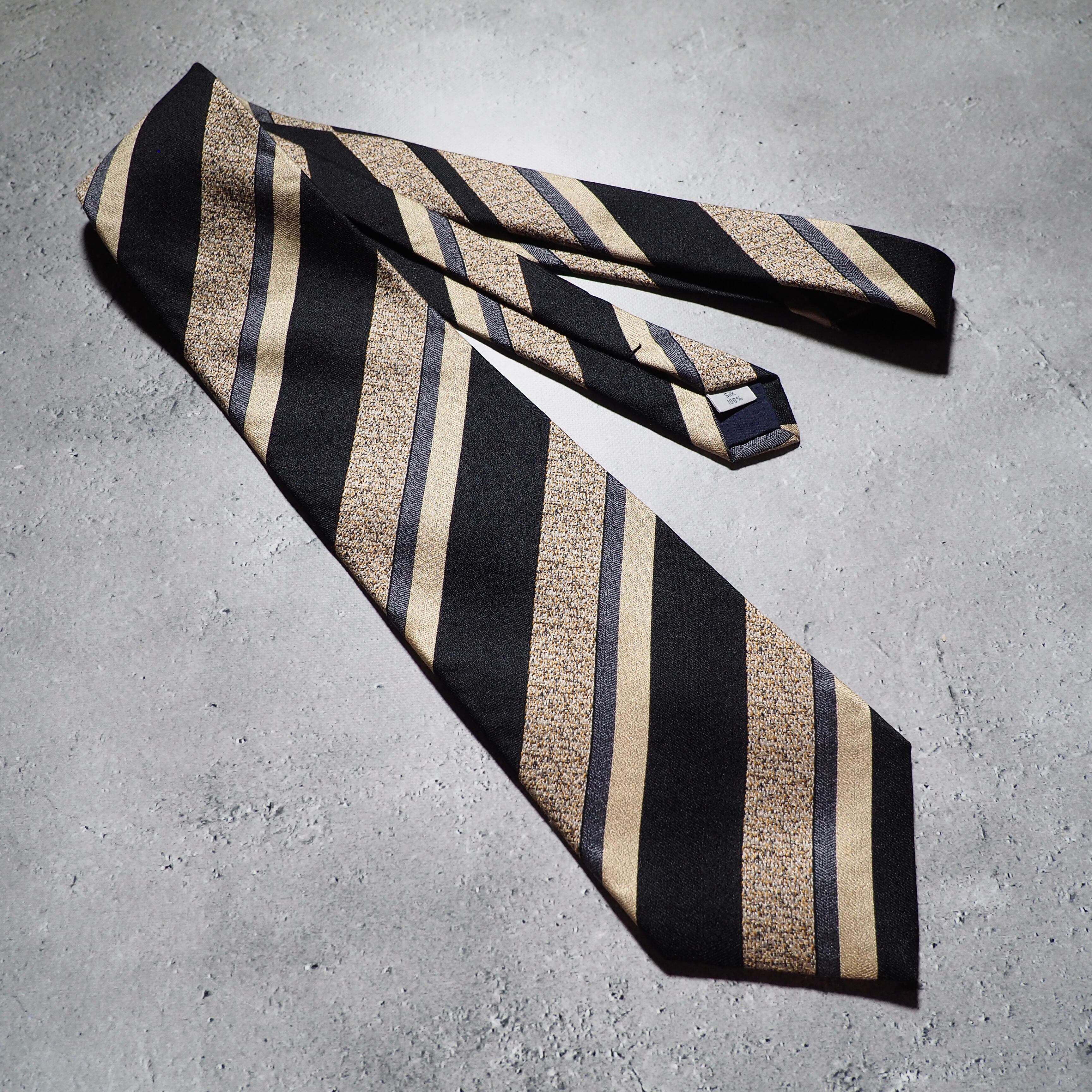 Black mode fat stripe Design vintage silk tie