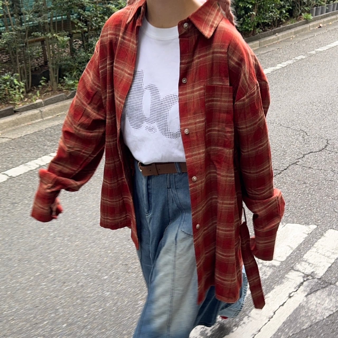 チェック柄BIGシャツ_LN03113