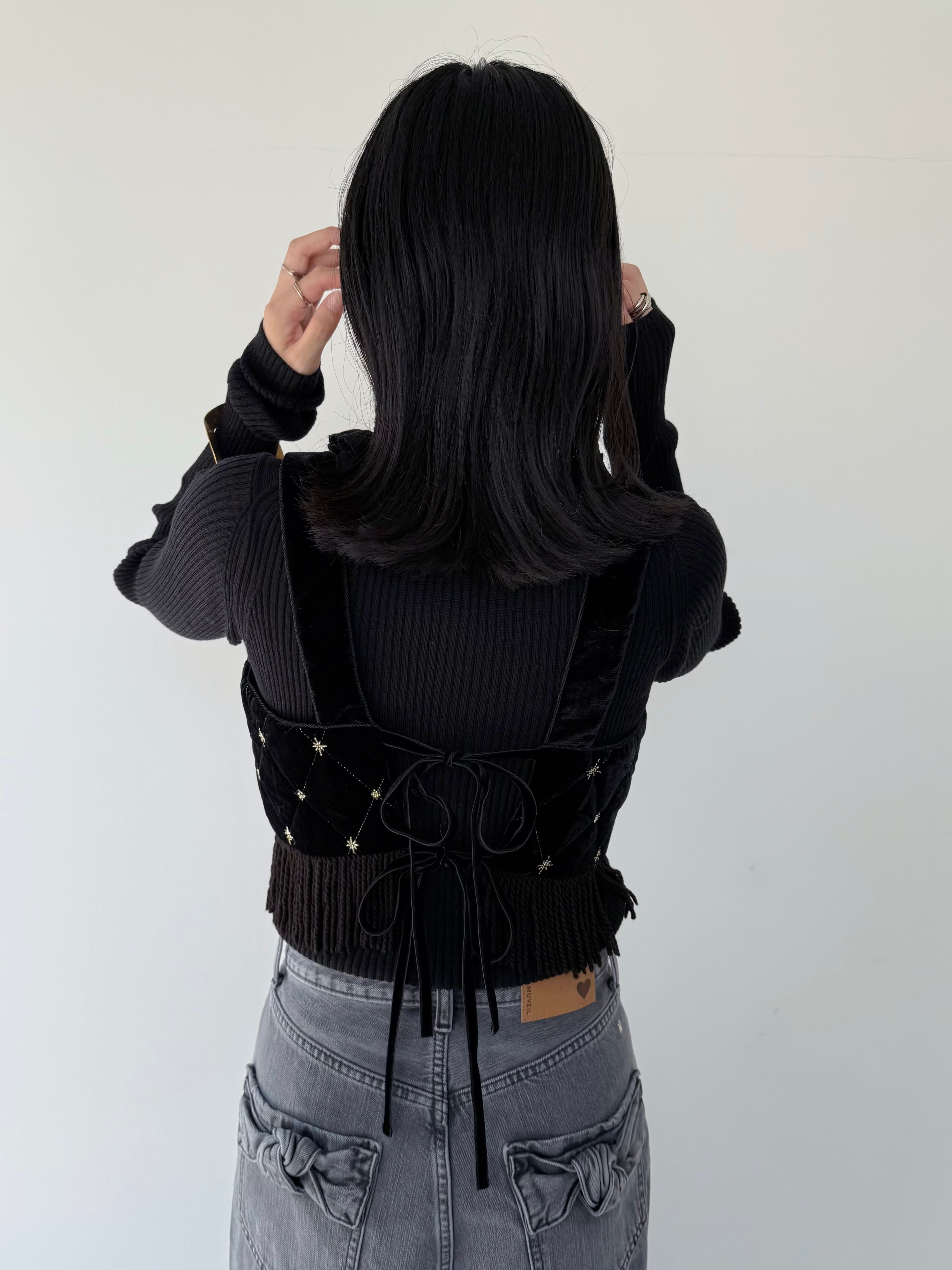 新品 Velvet Beads Embroidery Bustier Sara Mallika Velvet Beads Embroidery Bustier | KOKO