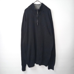ノーティカ　ハーフジップ　コットン　ニット　セーター　オーバーサイズ　刺繍ロゴ