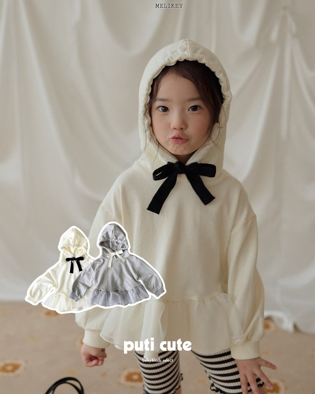 80-140 ꒰ 予約 ꒱ Chacha frill hoodie / MELIKEY ⸝⋆