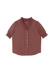 Rosalie Frill Check Blouse F0705