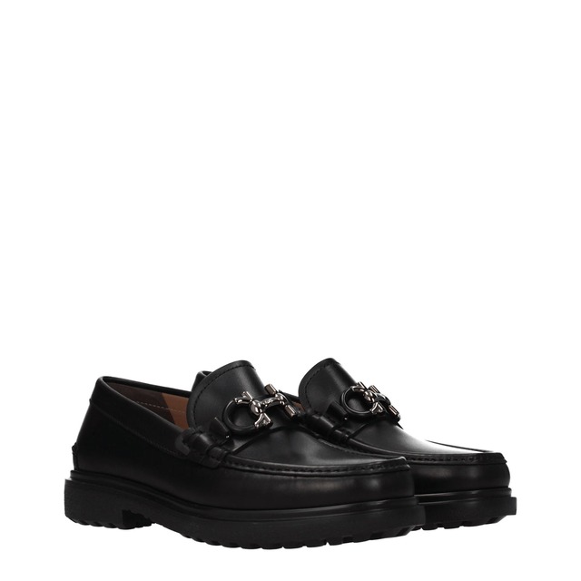 FERRAGAMO メンズ ローファー レザー ブラック READY07351FITEEE90