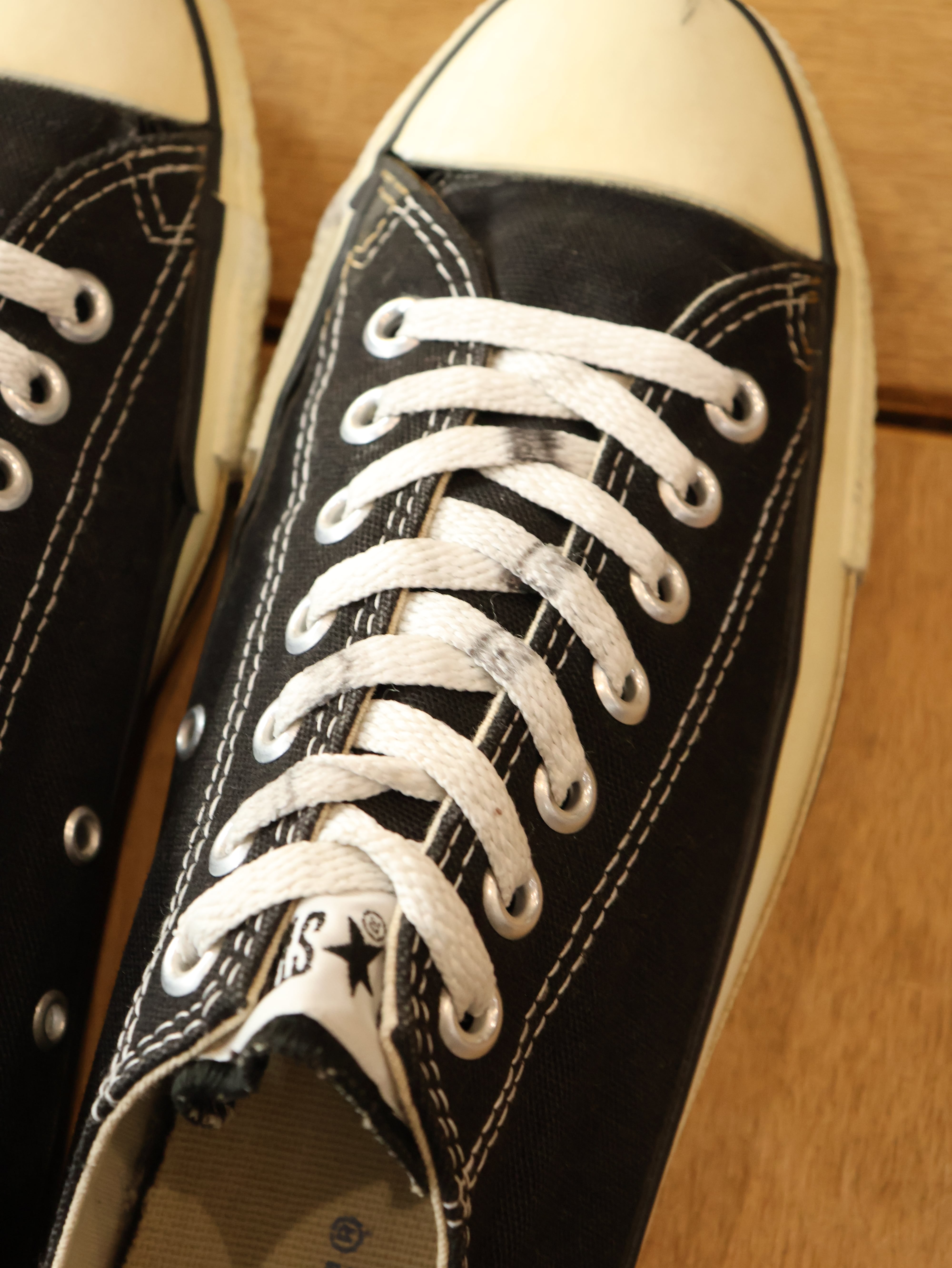 90s CONVERSE ALL STAR LO 表記US9 ブラック オールスター ローカット