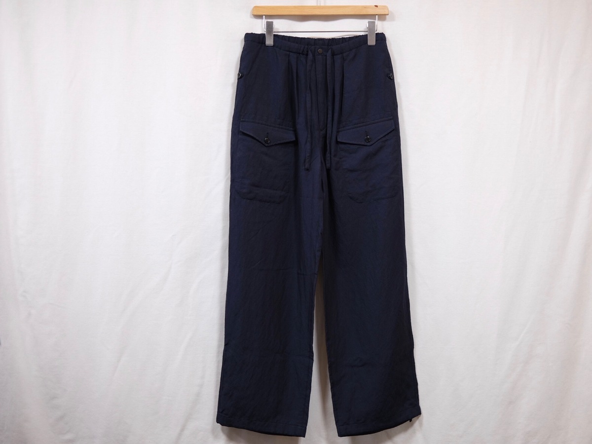 ULTERIOR”WASHED CHAMBRAY GABARDINE MIL-PANTS NAVY” | Lapel online 