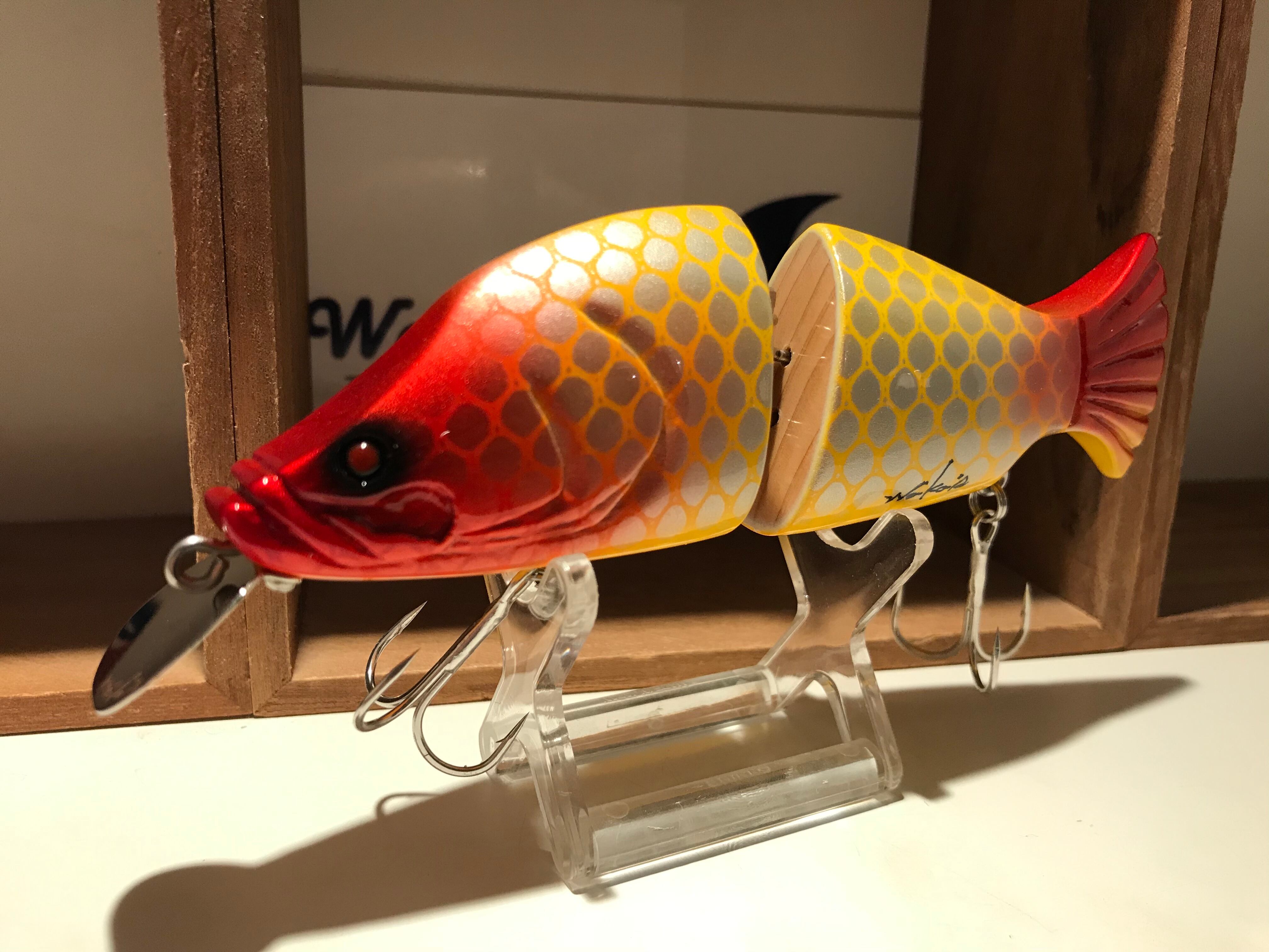 ジョインテッドアカ メsw ハンドメイドトップウォータープラグ Wa Ka S
