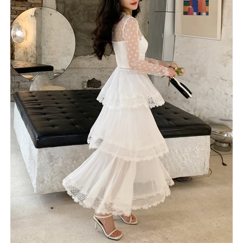 Airi Styleシリーズ】ワンピース フランス風 ティアード セクシー