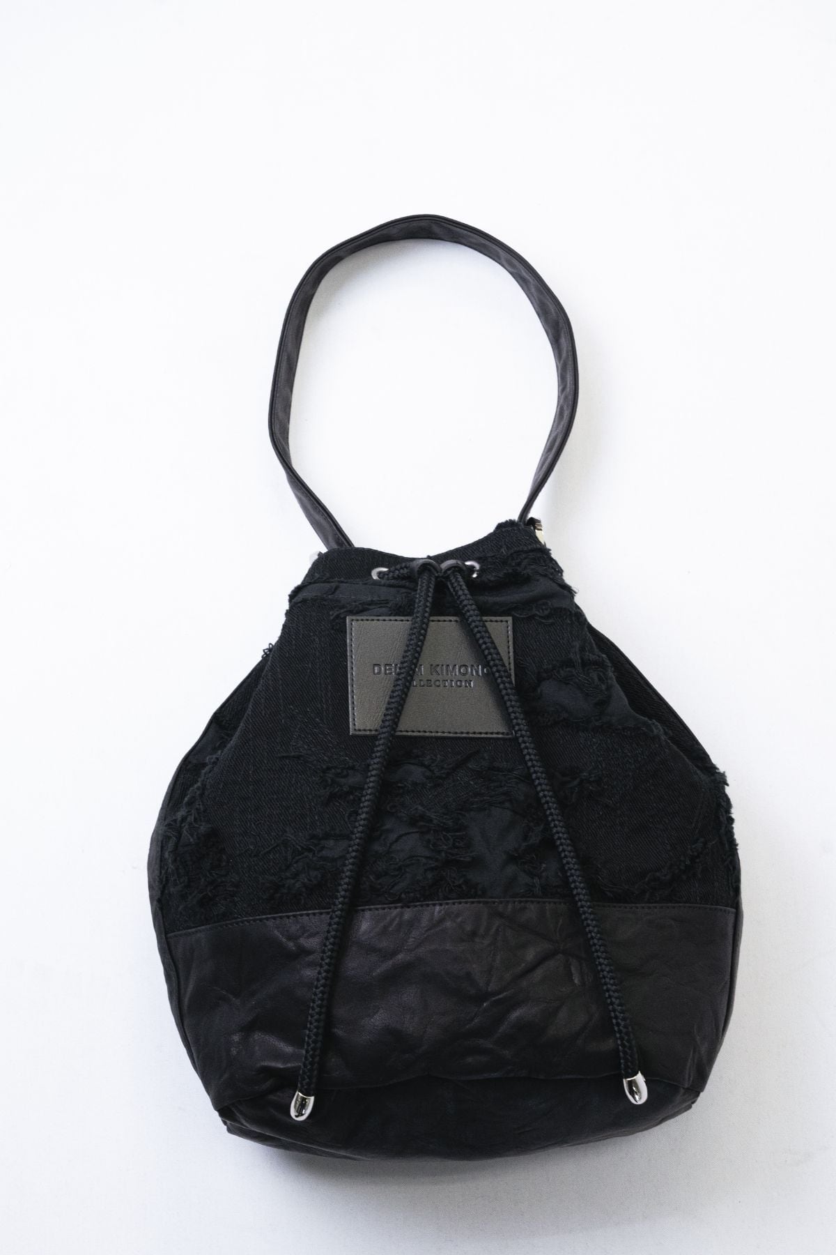 巾着デニムバッグ-MIMI-【岡山産刺繍デニム×刺子ジャガードデニム