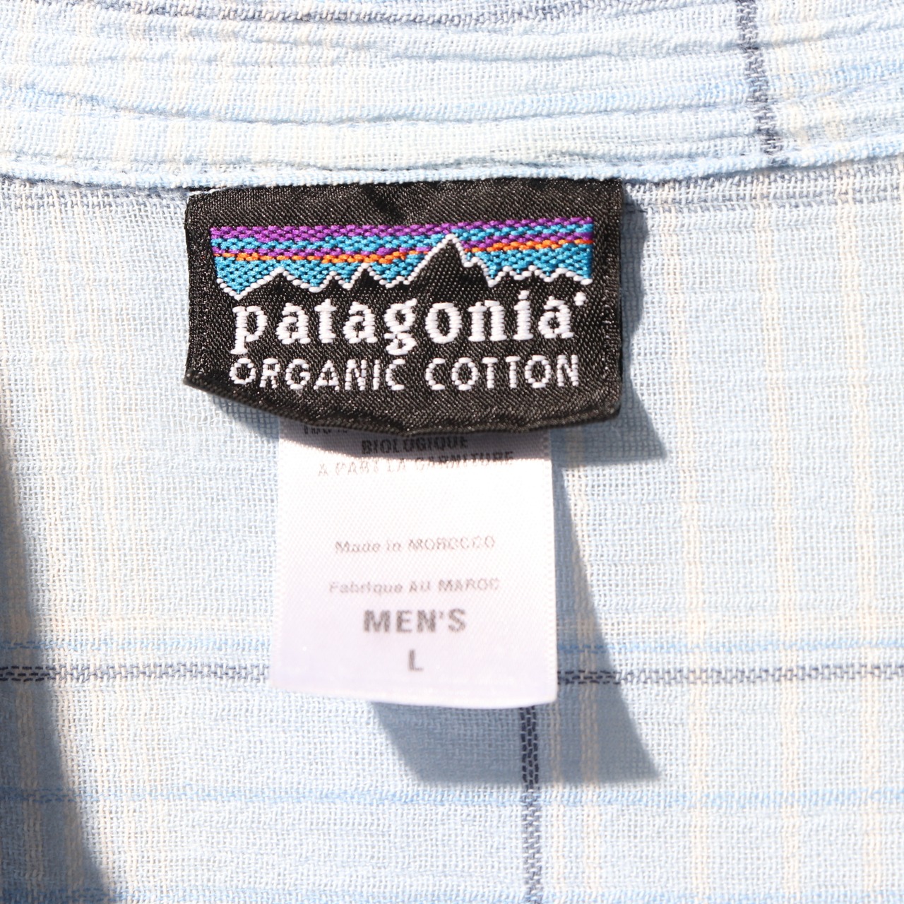 美品 L 09年 Patagonia A/C Yarn Dyed Shirt シャツ パタゴニア 青 サックスブルー