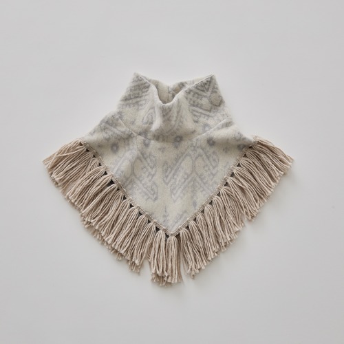 《eLfinFolk 2025AW》Snow Jacquard Fringe Cape / ivory / S(baby-kids)