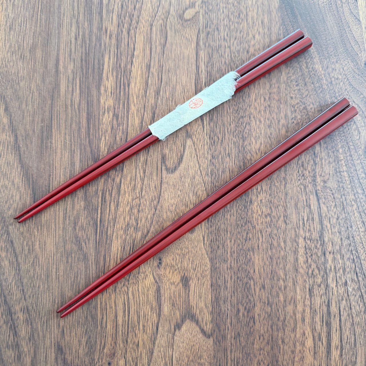 お箸】①古代朱 ／ ②総黒 ／ ③塗分け ／ 作：畠中昭一（現代の名工