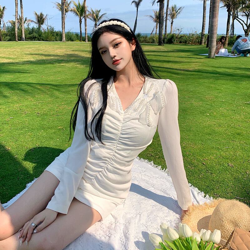 リボンスリムドレス スプリングプリーツスカート 春物 ドラファッションホール19170366233