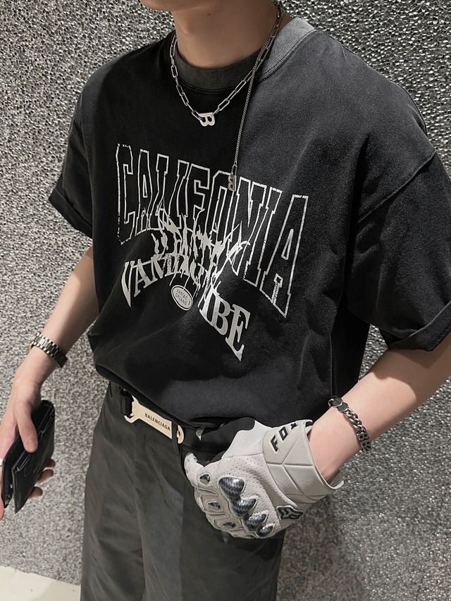 レトロロゴTシャツ bt1506【韓国メンズファッション】
