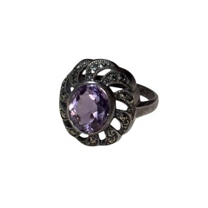 vintage silver amethyst ring