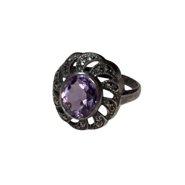 vintage silver amethyst ring
